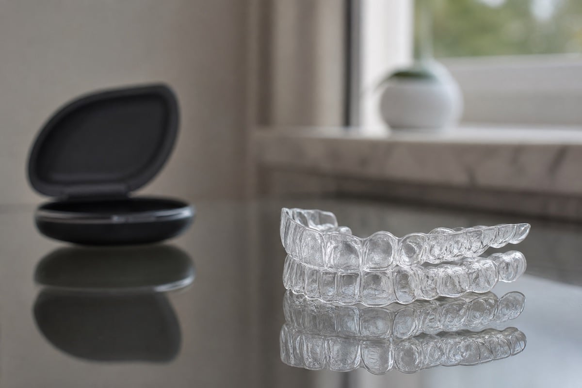 Clear custom take-home teeth whitening trays