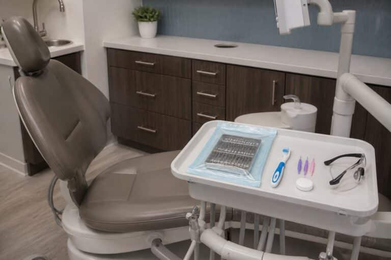 Dental operatory prepared for a periodontal maintenance appointment